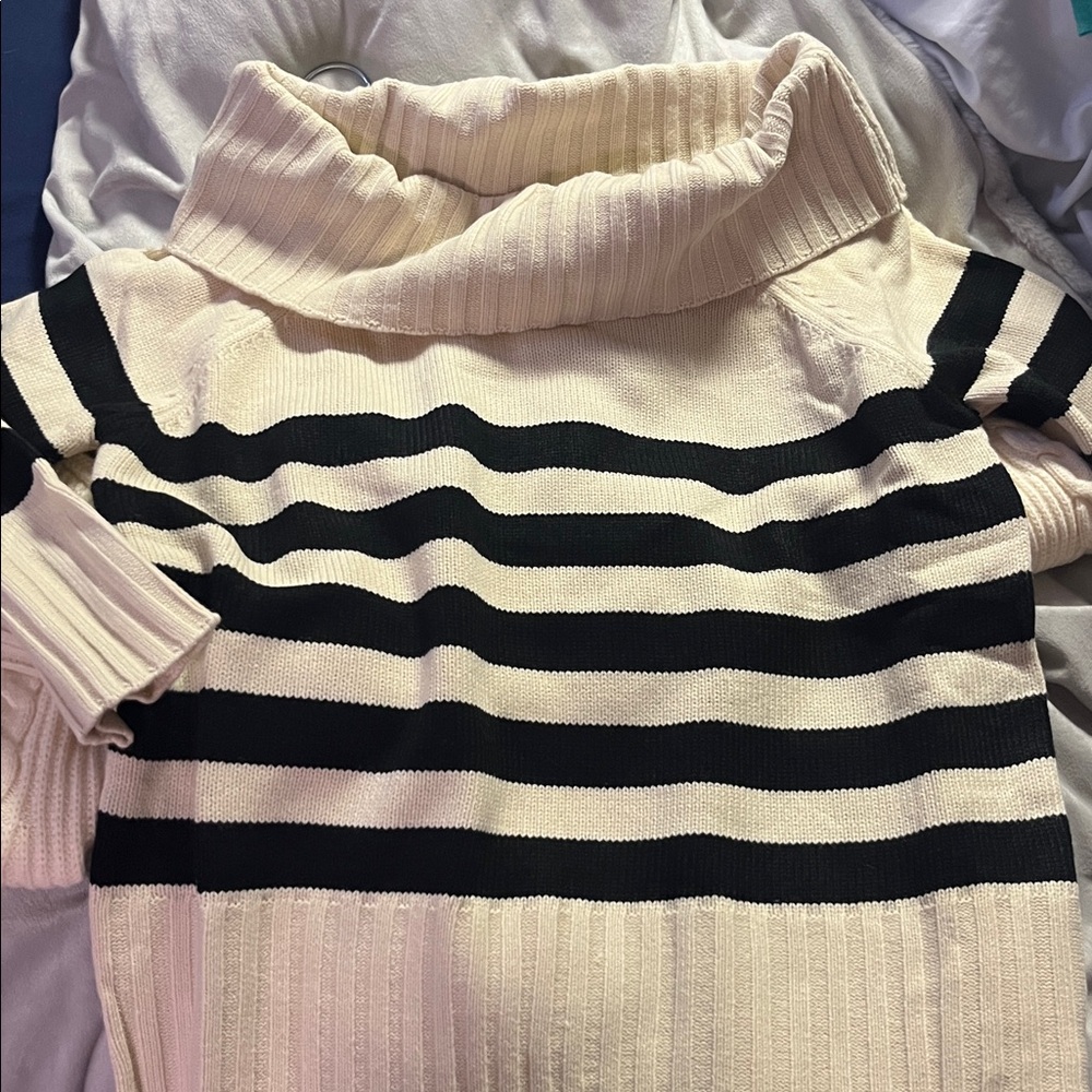 Vici Fireside Favorite Striped Off The Shoulder Sweater - Picture 5 of 6